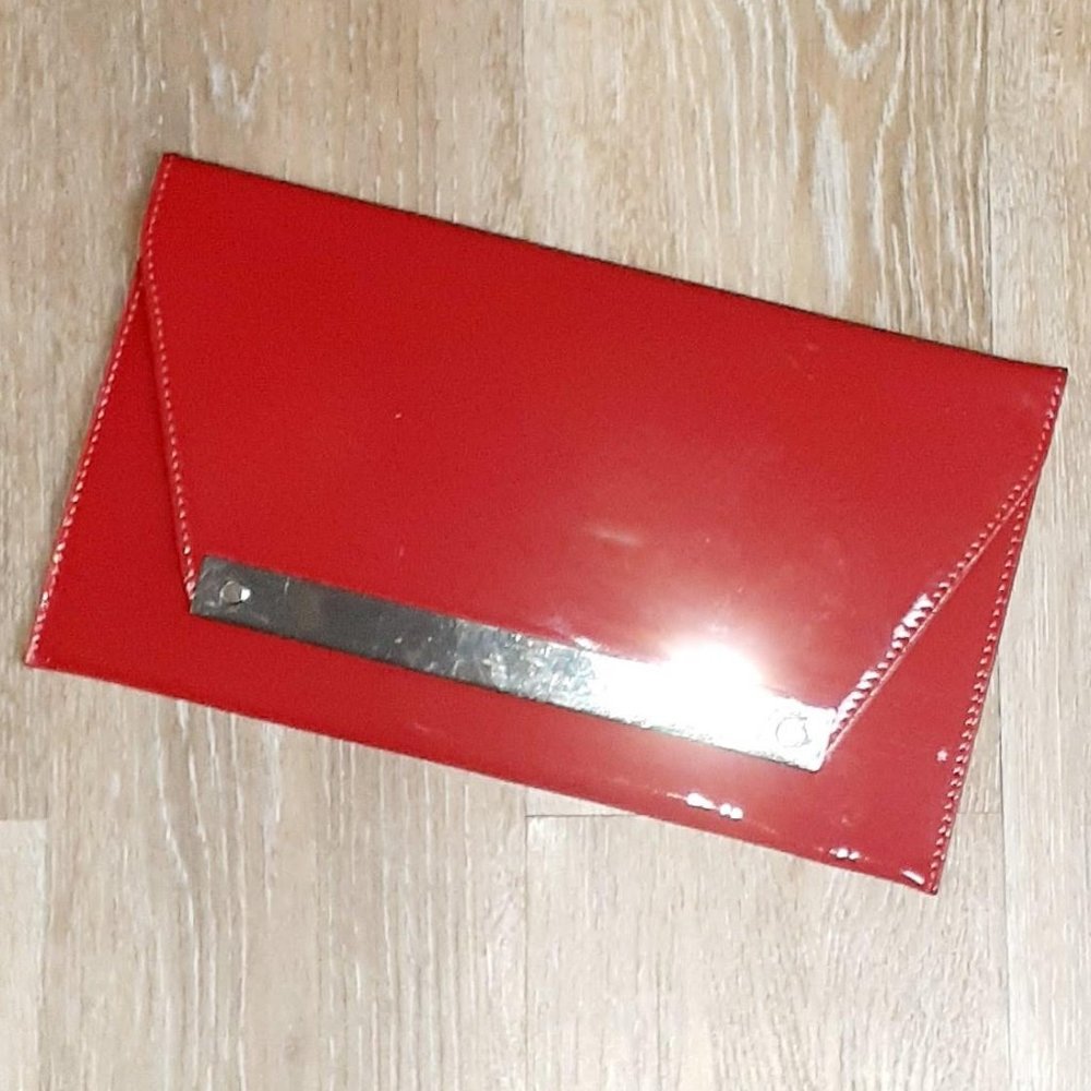 Red Patent leather Envelope Clutch/Shoulder purse